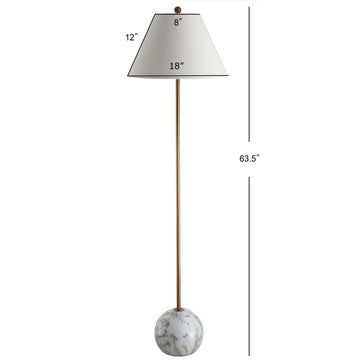 Miami 63.5" Minimalist Resin/Metal LED Floor Lampite - JONATHAN Y
